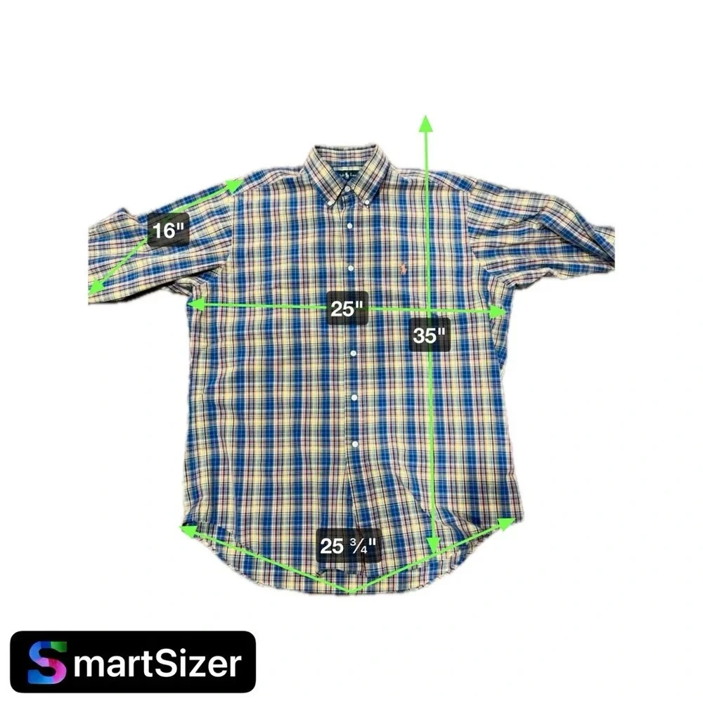 Polo Ralph Lauren Button Up Rainbow Multicolor Plaid Shirt Men’s size Large